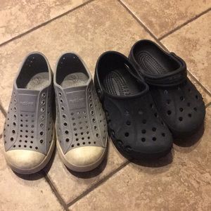 Natives & Crocs: Slip on Boys Shoes Sz11